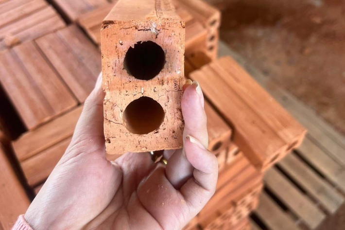 Gạch Tuynel, loại 2 lỗ. Ảnh minh họa. Đắk Nông: Hai chủ đầu tư dự án Nhà máy gạch Tuynel và Nhà máy gạch không nung vi phạm Luật Đất đai -0