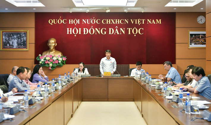 Hội đồng Dân tộc triển khai giám sát về công tác cán bộ với đội ngũ cán bộ dân tộc thiểu số ảnh 2 toàn cảnh phiên họp - Ảnh H.Ngọc