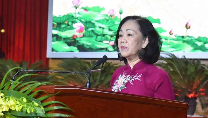 Trưởng Ban Dân vận Trung ương Trương Thị Mai phát biểu tại cuộc gặp mặt Trưởng Ban Dân vận Trung ương Trương Thị Mai phát biểu tại cuộc gặp mặt