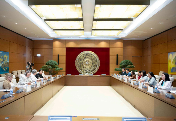 Ủy viên Thường trực Ủy ban Đối ngoại Thái Quỳnh Mai Dung tiếp Đoàn Văn phòng Lãnh đạo quốc tế của Quốc hội Hoa Kỳ ảnh 1 Toàn cảnh cuộc tiếp