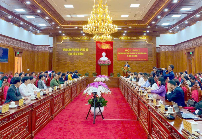 Toàn cảnh Hội nghị Thứ trưởng Bộ Khoa học và Công nghệ Trần Hồng Thái giữ chức Phó Bí thư Tỉnh ủy Lâm Đồng -0