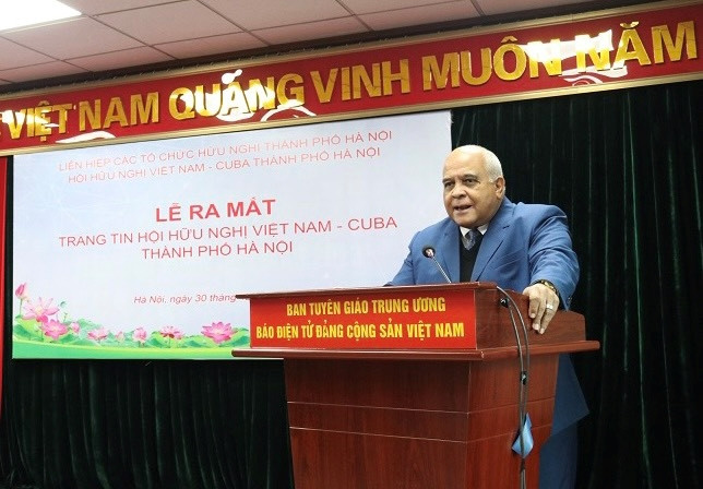 Đại sứ Đặc mệnh toàn quyền Cuba tại Việt Nam Orlando Nicolas Hernandez Guillen phát biểu tại buổi Lễ. Ảnh: Kim Sơn Thông tin toàn diện, kịp thời về quan hệ hữu nghị Việt Nam - Cuba -0