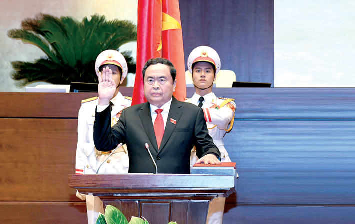 Chủ tịch Quốc hội Trần Thanh Mẫn tuyên thệ nhậm chức Ảnh: Lâm Hiển Chủ tịch Quốc hội Trần Thanh Mẫn tuyên thệ nhậm chức Ảnh: Lâm Hiển