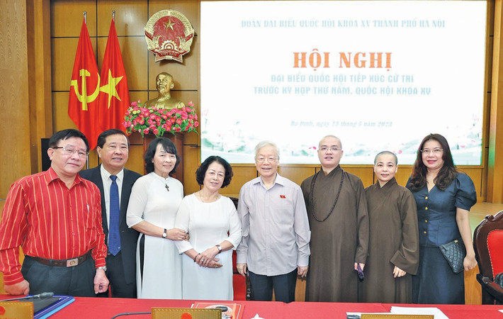 Mãi nhớ tới một bậc đại trí, nhân kiệt ảnh 1 Tổng Bí thư Nguyễn Phú Trọng với cử tri quận Ba Đình, Hà Nội ngày 13.5.2023 Ảnh: Trí Dũng
