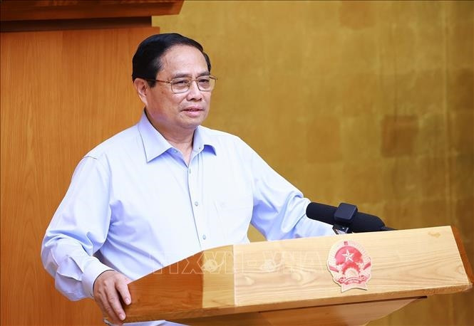 Thủ tướng Phạm Minh Chính chủ trì phiên họp Chính phủ chuyên đề về xây dựng pháp luật tháng 8 năm 2024. Ảnh: Dương Giang/TTXVN Thủ tướng Chính phủ Phạm Minh Chính chủ trì phiên họp Chính phủ xây dựng pháp luật tháng 8 -0