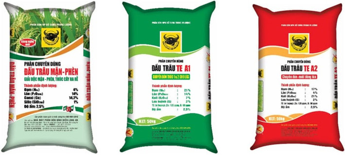 Bộ ba sản phẩm phân bón Đầu Trâu giúp tăng năng suất lúa vượt trội. Ảnh: ITN Kỹ thuật sạ khô kết hợp phân bón Đầu Trâu trong canh tác lúa vụ mùa -0