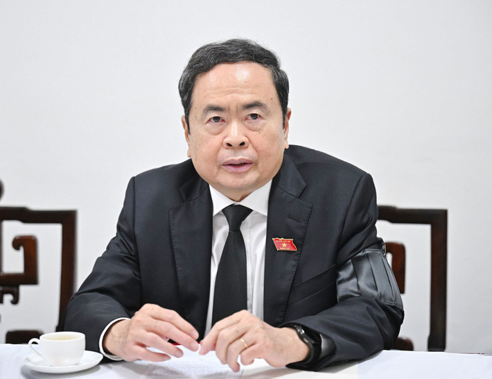 Chủ tịch Quốc hội Trần Thanh Mẫn phát biểu tại cuộc tiếp. Ảnh: Lâm Hiển Chủ tịch Quốc hội Trần Thanh Mẫn tiếp Phó Chủ tịch Hội đồng Cộng hòa Belarus -0