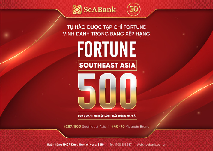 SeABank được Fortune vinh danh trong bảng xếp hạng lần đầu công bố - Fortune Southeast Asia 500 ảnh 1 SeABank được Fortune vinh danh trong bảng xếp hạng lần đầu công bố - Fortune Southeast Asia 500 -0