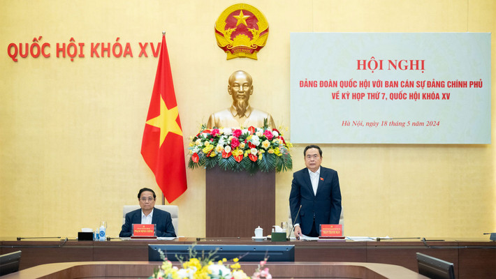 Hội nghị giữa Đảng Đoàn Quốc hội và Ban Cán sự Đảng Chính phủ ảnh 1 Hội nghị giữa Đảng Đoàn Quốc hội và Ban Cán sự Đảng Chính phủ -0
