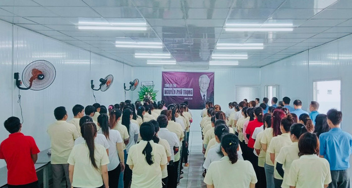 Công nhân, người lao động Công ty Haksan Vina tưởng niệm Tổng Bí thư Nguyễn Phú Trọng Công nhân, người lao động ở Bình Dương tưởng nhớ Tổng Bí thư Nguyễn Phú Trọng