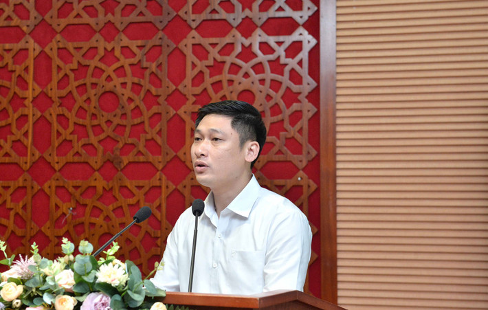 Phó Vụ trưởng Vụ Tổ chức Cán bộ, Văn phòng Quốc hội Nguyễn Duy Khánh phát biểu khai mạc. Ảnh: Hồ Long Văn phòng Quốc hội tập huấn công tác bảo vệ bí mật nhà nước và lập hồ sơ công việc -0