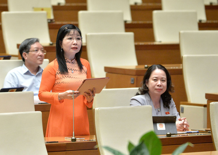 ĐBQH Trần Thị Thanh Hương (An Giang) phát biểu. Ảnh: Hồ Long Cần xác định tư cách pháp lý của người nộp thuế là cá nhân và pháp nhân -0