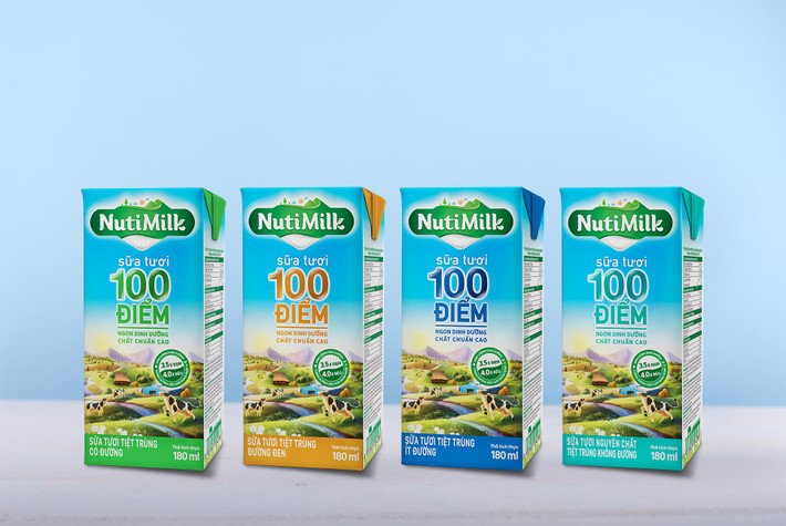 Các hương vị sữa tươi 100 điểm NutiMilk Các hương vị sữa tươi 100 điểm NutiMilk