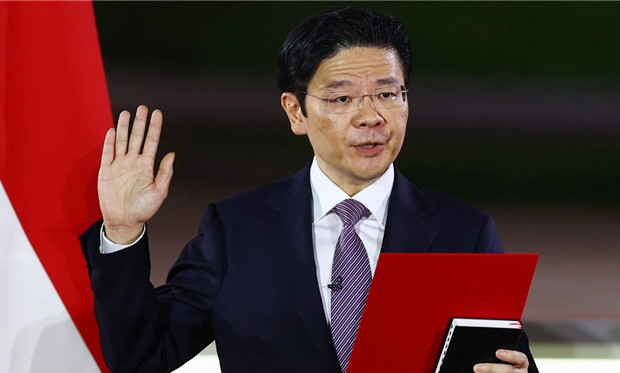 Tân Thủ tướng Singapore Lawrence Wong tuyên thệ nhậm chức hôm 15.5. Ảnh: NBC News Singapore - kỳ vọng vào thế hệ lãnh đạo mới -0