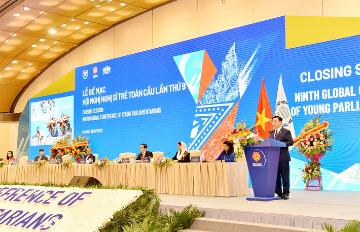 Một số hình ảnh Phiên Bế mạc Hội nghị Nghị sỹ Trẻ Toàn cầu lần thứ 9 ảnh 5 Hình ảnh Phiên Bế mạc Hội nghị Nghị sỹ Trẻ Toàn cầu lần thứ 9 -8