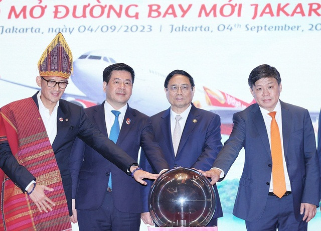 Thủ tướng Chính phủ Phạm Minh Chính dự lễ công bố mở đường bay thẳng giữa Jakarta và Hà Nội của Hãng hàng không Vietjet Vietjet tiên phong mở đường bay, dẫn đầu lượng khách vận chuyển quốc tế -0