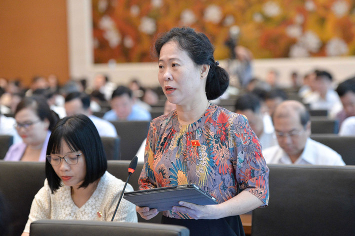 ĐBQH Tô Ái Vang (Sóc Trăng) phát biểu. Ảnh: Hồ Long Một số hình ảnh Khai mạc Hội nghị đại biểu Quốc hội hoạt động chuyên trách lần thứ 6 -0