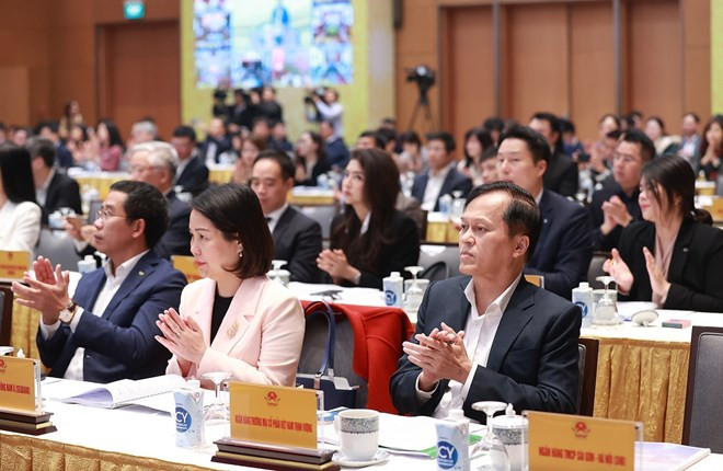 Các đại biểu dự hội nghị. Ảnh: Dương Giang/TTXVN Thủ tướng: Thúc đẩy thị trường bất động sản phát triển lành mạnh -0