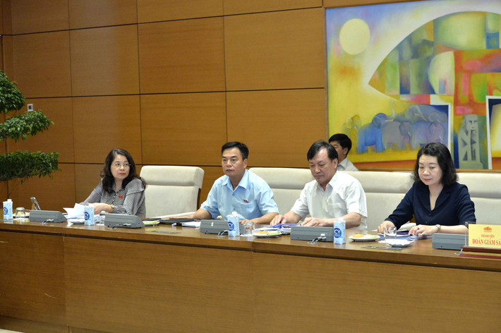 Các đại biểu dự phiên họp. Ảnh: Hồ Long Phó Chủ tịch Quốc hội Nguyễn Khắc Định chủ trì phiên họp của Đoàn giám sát về đơn vị sự nghiệp công lập -0