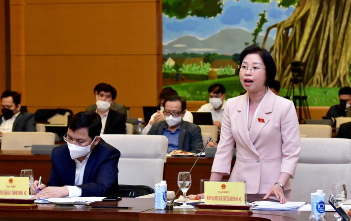 Phó Trưởng Đoàn ĐBQH chuyên trách TP Hà Nội Phạm Thị Thanh Mai phát biểu Ảnh: Lâm Hiển Phó Trưởng Đoàn ĐBQH chuyên trách TP Hà Nội Phạm Thị Thanh Mai phát biểu Ảnh: Lâm Hiển