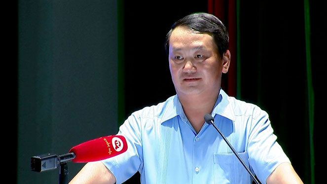 Bộ trưởng, Chủ nhiệm Ủy ban Dân tộc Hầu A Lềnh phát biểu tại hội nghị. Ảnh: H. Ngọc Ủy ban Dân tộc triển khai nhiệm vụ 6 tháng cuối năm 2024 -0