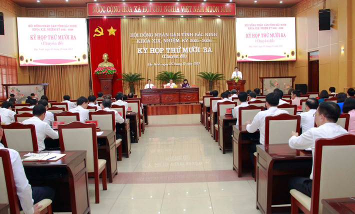 Khẳng định vai trò cơ quan quyền lực nhà nước tại địa phương ảnh 1 Toàn cảnh kỳ họp 13 (chuyên đề) HĐND tỉnh Bắc Ninh Khóa XIX, nhiệm kỳ 2021 - 2026. Ảnh: PP