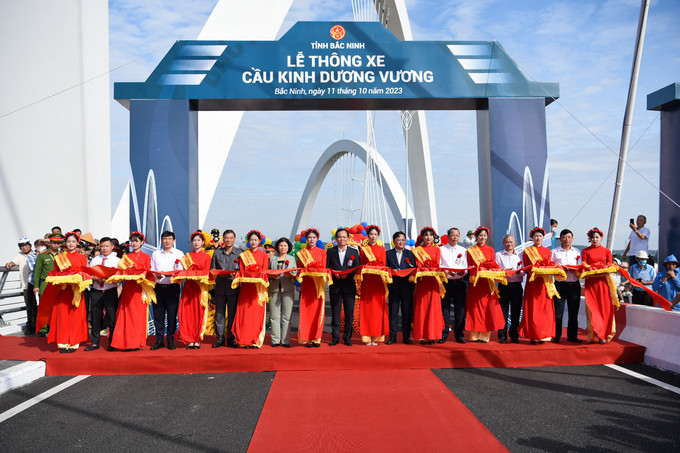 Bắc Ninh: Chính thức thông xe cầu Kinh Dương Vương ảnh 1 Bắc Ninh: Chính thức Thông xe cầu Kinh Dương Vương