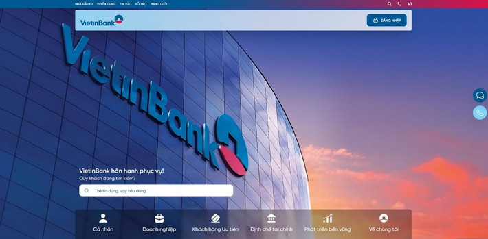 Trang chào ấn tượng biểu đạt vị thế và bản sắc của VietinBank Website mới, trải nghiệm mới cùng VietinBank -0