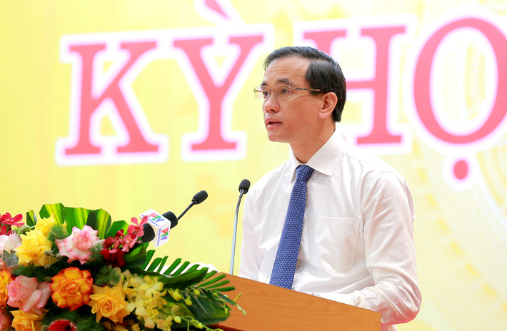 Chủ tịch Uỷ ban MTTQ Nguyễn Hải trình bày Báo cáo tóm tắt tổng hợp ý kiến, kiến nghị của cử tri và Nhân dân tại kỳ họp Dành thời gian thỏa đáng cho thảo luận, chất vấn và giải trình -0