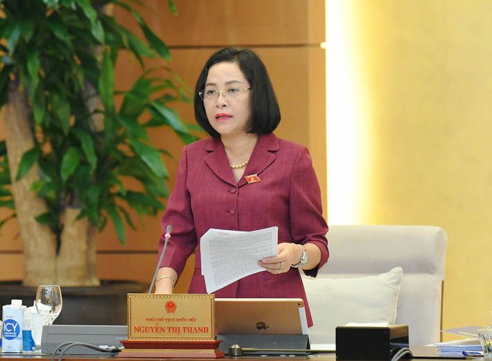 Phó Chủ tịch Quốc hội Nguyễn Thị Thanh phát biểu tại phiên họp. Ảnh: Lâm Hiển Tiếp tục đổi mới, nâng cao chất lượng tổng hợp, phân tích đơn thư của cử tri -0