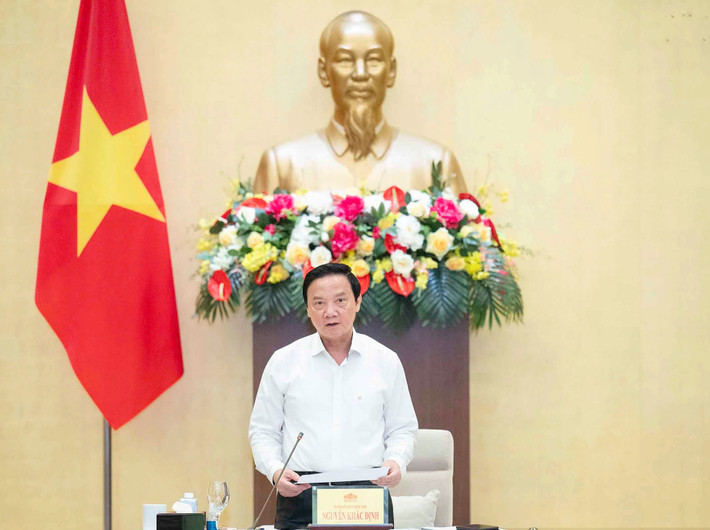 Phó Chủ tịch Quốc hội Nguyễn Khắc Định phát biểu Phó Chủ tịch Quốc hội Nguyễn Khắc Định chủ trì họp giao ban giữa Lãnh đạo Quốc hội và Thường trực các cơ quan của Quốc hội -0