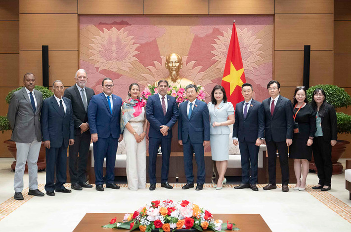 Chủ nhiệm Ủy ban Đối ngoại Vũ Hải Hà tiếp Bộ trưởng Nông nghiệp Cộng hòa Dominica ảnh 4 Các đại biểu chụp ảnh lưu niệm