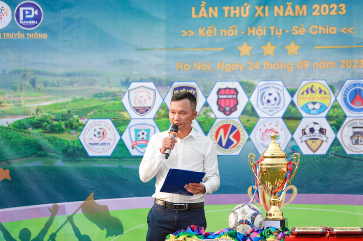 Trưởng ban Tổ chức giải Bùi Đức Thọ phát biểu khai mạc Khai mạc Giải bóng đá Thanh Chương Open lần thứ XI năm 2023 tại Hà Nội -0