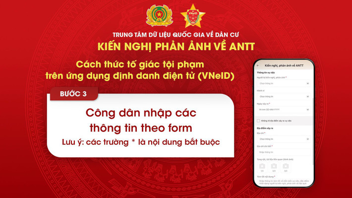 Bước 3- công dân nhập các thông tin Đấu tranh, phòng, chống hiệu tội phạm qua ứng dụng VNeID -0
