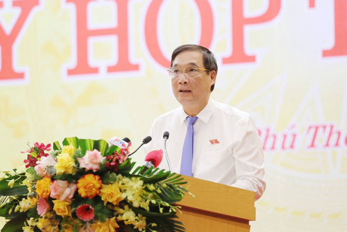 Trưởng đoàn ĐBQH, Chủ tịch HĐND tỉnh Bùi Minh Châu phát biểu khai mạc kỳ họp Dành thời gian thỏa đáng cho thảo luận, chất vấn và giải trình -0