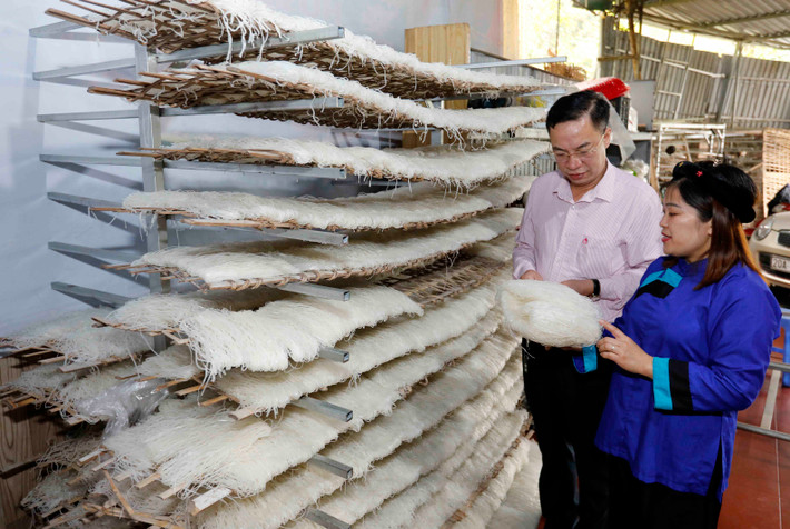 Phó Giám đốc Ngân hàng Chính sách xã hội tỉnh Hoàng Đình Nhuận thăm, kiểm tra việc sử dụng vốn giải quyết việc làm tại huyện Ngân Sơn. Ảnh: Trần Trung Phó giám đốc NHCSXH tỉnh Hoàng Đình Nhuận thăm, kiểm tra việc sử dụng vốn giải quyết việc làm tại huyện Ngân Sơn. Ảnh: Trần Trung