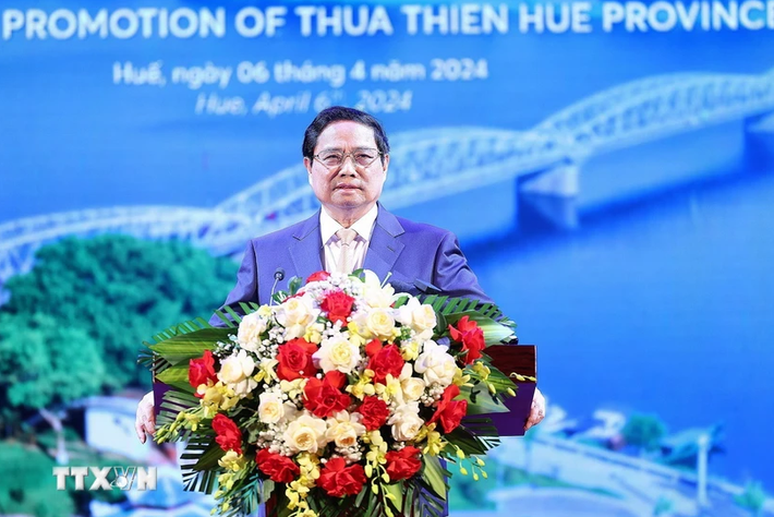 Thủ tướng Phạm Minh Chính phát biểu tại Hội nghị công bố Quy hoạch tỉnh Thừa Thiên Huế Thủ tướng Phạm Minh Chính: Xây dựng Thừa Thiên Huế bản sắc, thông minh, an toàn và bền vững -0