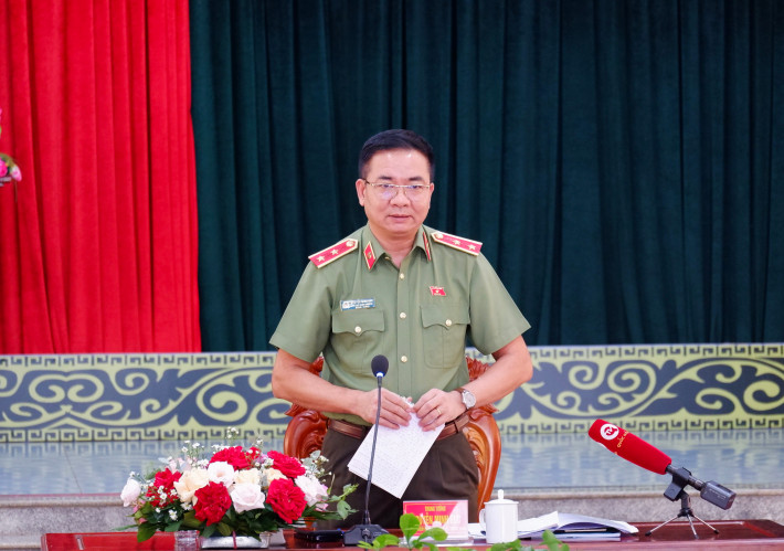 Đoàn khảo sát của Ủy ban Quốc phòng và An ninh làm việc với UBND tỉnh Bình Phước ảnh 1 Phó Chủ nhiệm Ủy ban Quốc phòng và An ninh, Trung tướng Nguyễn Minh Đức phát biểu tại cuộc làm việc