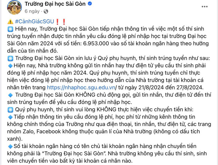 Nhiều trường đại học cảnh báo về các chiêu trò lừa đảo thí sinh nộp tiền nhập học ảnh 3 Nhiều trường đại học cảnh báo lừa đảo nhập học -0