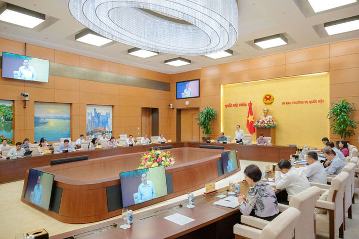 Quang cảnh cuộc họp. Ảnh: Lâm Hiển Chủ tịch Quốc hội Trần Thanh Mẫn: Nỗ lực gấp đôi, gấp ba để hoàn thành tốt nhiệm vụ của Quốc hội 6 tháng cuối năm -0