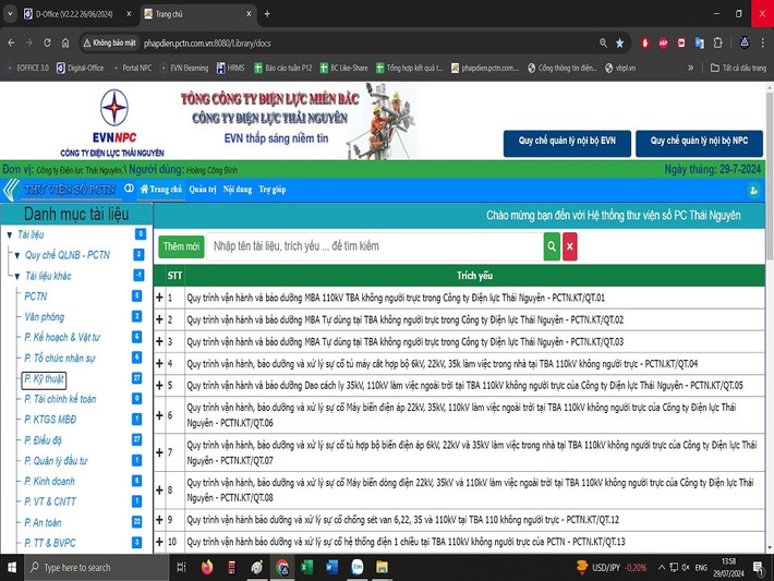Giao diện chính của trang website “Pháp điển PC Thái Nguyên”. Ảnh: NPC PC Thái Nguyên: Xây dựng tủ sách online, phát triển Văn hóa đọc -0