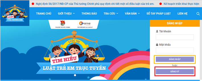 Hướng dẫn đăng ký tham gia cuộc thi tìm hiểu Luật Trẻ em trực tuyến ảnh 1 Hướng dẫn đăng ký tham gia cuộc thi tìm hiểu Luật Trẻ em trực tuyến ảnh 1
