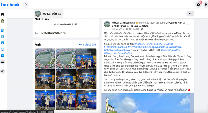 Fanpage Hồ Đài Đầm Sòi công khai các hoạt động câu cá trái phép tại đây Hà Nội: Sẽ xử lý nghiêm các vi phạm tại quận Hoàng Mai -0