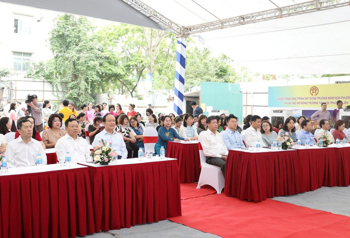 Quang cảnh buổi lễ khởi công Hà Nội: Khởi công xây dựng Trường Mầm non Phương Liên -0