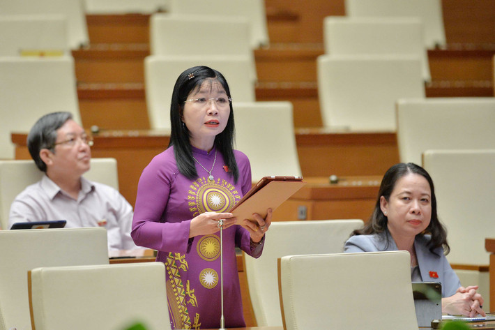 ĐBQH Trần Thị Thanh Hương (An Giang) chất vấn. Ảnh: Hồ Long Bộ trưởng Nguyễn Văn Hùng: Tập trung chăm lo phát triển văn hóa vùng đồng bào dân tộc thiểu số -0