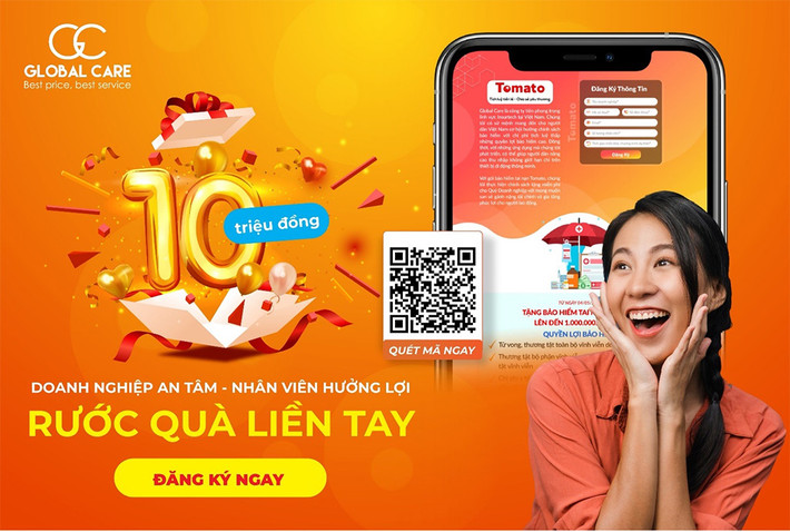 Ngay khi kích hoạt tài khoản trên ứng dụng GSale, người lao động sẽ được tham gia bảo hiểm tai nạn Tomato với quyền lợi bảo hiểm 10 triệu đồng Giải pháp nào vừa giúp doanh nghiệp tăng phúc lợi, người lao động tăng thu nhập? -0