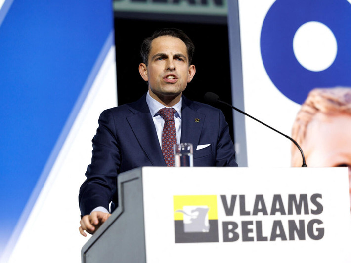 Chủ tịch đảng cực hữu Flemish Vlaams Belang Tom Van Grieken. Ảnh: AP Bỉ bước vào cuộc bầu cử khó đoán định -0