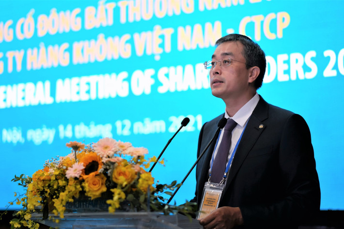 Ông Đặng Ngọc Hòa, Chủ tịch HĐQT Vietnam Airlines phát biểu Ông Đặng Ngọc Hòa, Chủ tịch HĐQT Vietnam Airlines, phát biểu