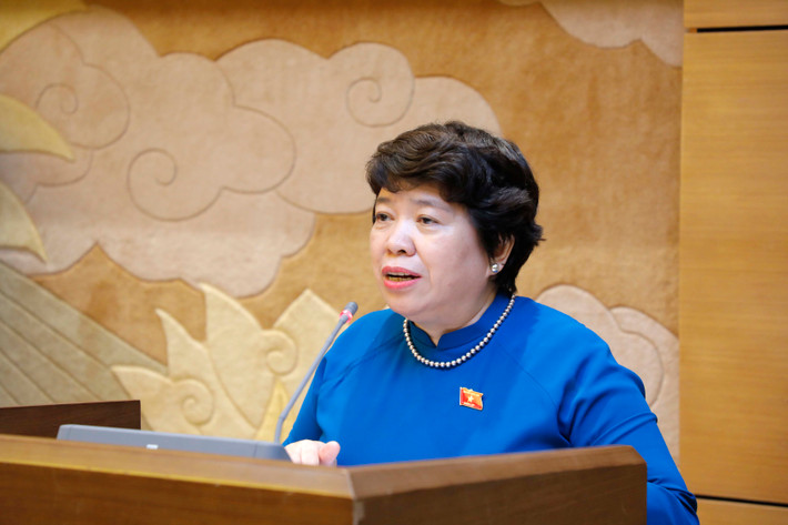 Chủ nhiệm Ủy ban Xã hội Nguyễn Thúy Anh phát biểu. Ảnh: Hồ Long Phó Chủ tịch Thường trực Quốc hội Trần Thanh Mẫn gặp mặt nữ lãnh đạo, nữ đại biểu Quốc hội, HĐND tỉnh Nghệ An -0