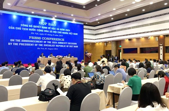 Quang cảnh họp báo. Ảnh: H.Ngọc toàn cảnh họp báo - Ảnh H.Ngọc